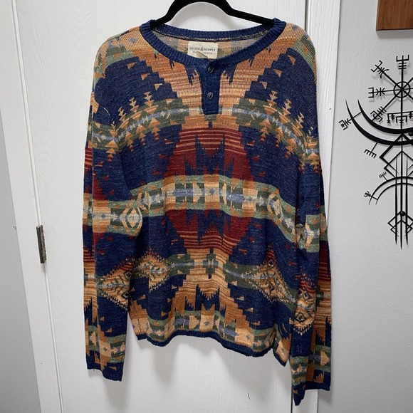 Denim & Supply Ralph Lauren Southwestern Aztec Indian Print Pullover Sweater XXL - Picture 1 of 7